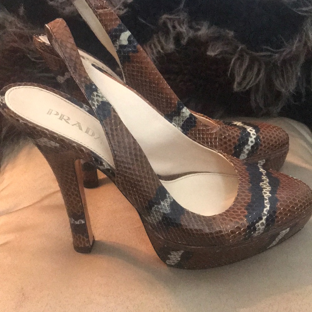 Snakeskin Prada Slingback